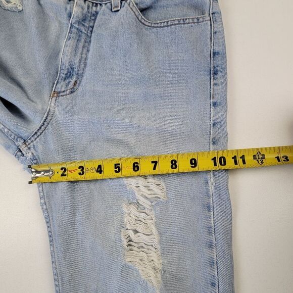 Vintage 90s Guess Baggy Distressed Denim Jeans Womens Size 31 Original Fit - Picture 9 of 11